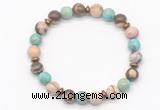 CGB8124 8mm zebra jasper, blue sea sediment jasper & hematite power beads bracelet