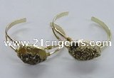 CGB814 25*30mm – 25*35mm freeform plated druzy agate bangles