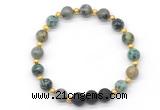 CGB8178 8mm African turquoise & black lava beaded stretchy bracelets