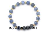 CGB8192 8mm matte sodalite & black lava beaded stretchy bracelets