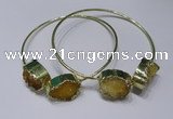 CGB828 13*18mm - 15*20mm oval druzy agate gemstone bangles