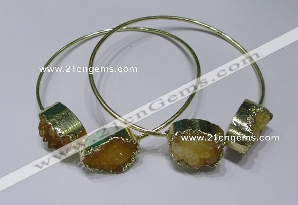 CGB828 13*18mm - 15*20mm oval druzy agate gemstone bangles