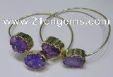 CGB829 13*18mm - 15*20mm oval druzy agate gemstone bangles