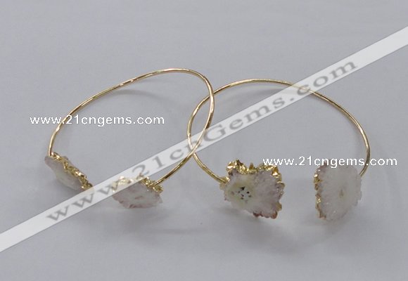 CGB832 13*15mm - 15*20mm freeform druzy agate gemstone bangles