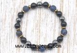 CGB8326 8mm matte sodalite, black onyx & hematite energy bracelet