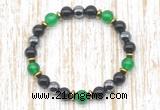 CGB8338 8mm candy jade, black onyx & hematite energy bracelet