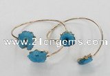 CGB836 13*15mm - 15*20mm freeform druzy agate gemstone bangles