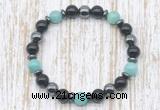 CGB8385 8mm amazonite, black onyx & hematite energy bracelet