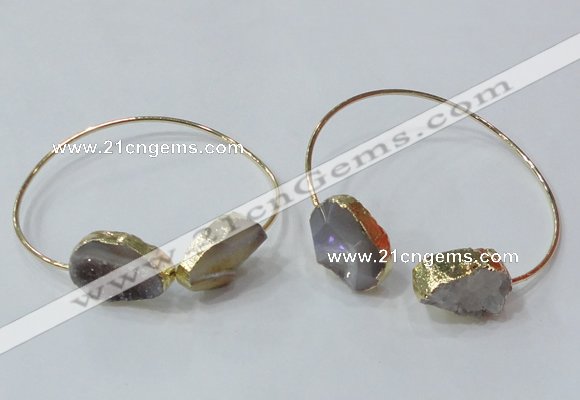 CGB840 15*20mm - 18*25mm freeform druzy agate gemstone bangles