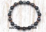 CGB8414 8mm garnet, black onyx & hematite energy bracelet