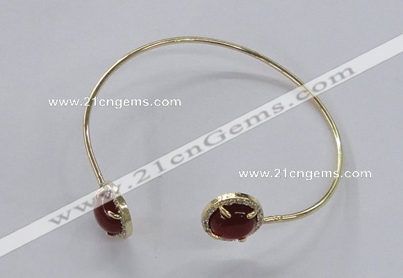 CGB850 10mm flat round agate gemstone bangles wholesale