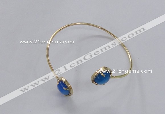 CGB852 10mm flat round agate gemstone bangles wholesale