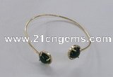 CGB853 10mm flat round agate gemstone bangles wholesale