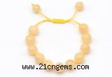 CGB8553 12mm round honey jade adjustable macrame bracelets