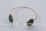 CGB857 15mm flat round agate gemstone bangles wholesale