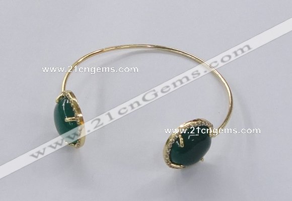 CGB857 15mm flat round agate gemstone bangles wholesale