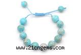 CGB8581 12mm round sea sediment jasper adjustable macrame bracelets