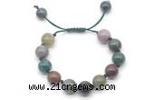 CGB8608 12mm round Indian agate adjustable macrame bracelets