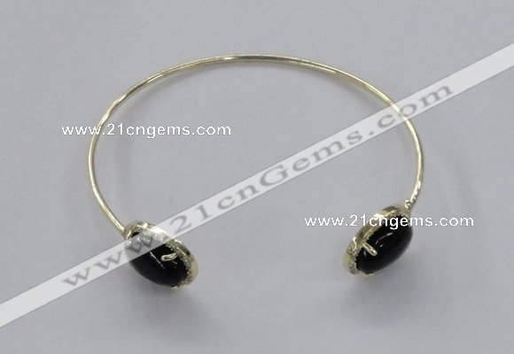 CGB861 10*14mm oval agate gemstone bangles wholesale