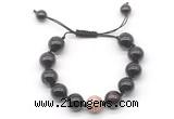 CGB8627 12mm round garnet adjustable macrame bracelets