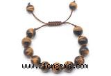 CGB8634 12mm round yellow tiger eye adjustable macrame bracelets