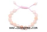 CGB8655 8mm,10mm round pink aventurine adjustable macrame bracelets