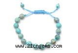 CGB8671 8mm,10mm round blue sea sediment jasper adjustable macrame bracelets