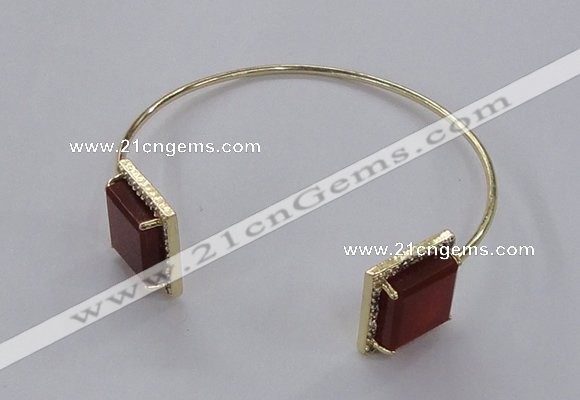 CGB868 15*15mm square agate gemstone bangles wholesale