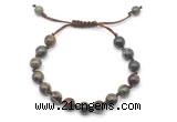 CGB8680 8mm,10mm round dragon blood jasper adjustable macrame bracelets