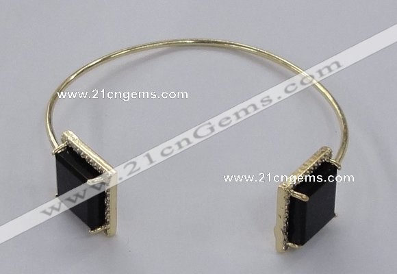 CGB869 15*15mm square agate gemstone bangles wholesale