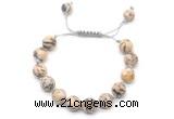 CGB8695 8mm,10mm round feldspar adjustable macrame bracelets