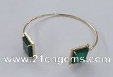 CGB870 15*15mm square agate gemstone bangles wholesale