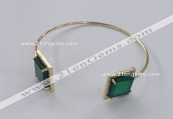 CGB870 15*15mm square agate gemstone bangles wholesale