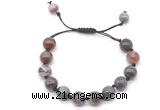 CGB8719 8mm,10mm round Botswana agate adjustable macrame bracelets