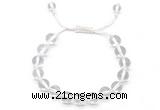 CGB8740 8mm,10mm round white crystal adjustable macrame bracelets