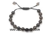 CGB8745 8mm,10mm round smoky quartz adjustable macrame bracelets