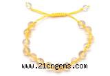 CGB8751 8mm,10mm round citrine adjustable macrame bracelets