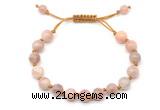 CGB8752 8mm,10mm round sunstone adjustable macrame bracelets