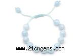 CGB8758 8mm,10mm round aquamarine adjustable macrame bracelets