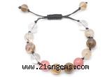 CGB8761 8mm,10mm round cherry quartz adjustable macrame bracelets