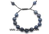 CGB8768 8mm,10mm round dumortierite adjustable macrame bracelets