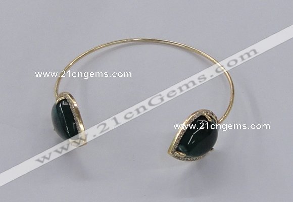 CGB877 15*20mm flat teardrop agate gemstone bangles wholesale