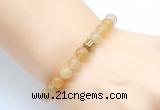 CGB8835 8mm, 10mm yellow aventurine & drum hematite power beads bracelets