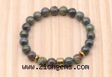 CGB8871 8mm, 10mm dragon blood jasper, drum & rondelle hematite beaded bracelets