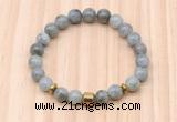 CGB8879 8mm, 10mm labradorite, drum & rondelle hematite beaded bracelets