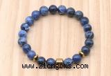 CGB8885 8mm, 10mm sodalite, drum & rondelle hematite beaded bracelets