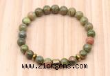 CGB8887 8mm, 10mm unakite, drum & rondelle hematite beaded bracelets