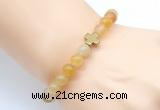 CGB8895 8mm, 10mm yellow aventurine & cross hematite power beads bracelets