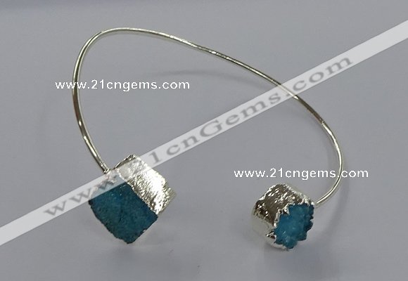 CGB891 12mm - 14*15mm freeform druzy agate gemstone bangles