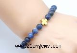 CGB8915 8mm, 10mm sodalite & cross hematite power beads bracelets